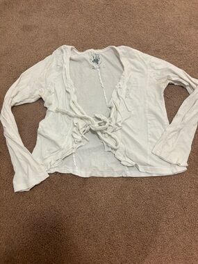 3 for $25 Inner child Women's White Tie-Front Lightweight Cardigan size small